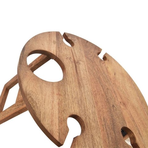 Stolik Piknikowy na Wino Drewniany Składany na Butelkę Kieliszki ORION