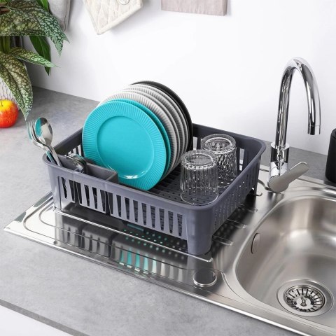 Suszarka na Naczynia Talerze Pojemna Szara ORION 43,5 x 32 x 12 cm