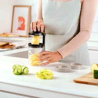 Szatkownica do Warzyw Owoców z Pojemnikiem Spiralna 3w1 NAVA 20 cm