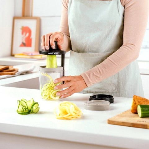 Szatkownica do Warzyw Owoców z Pojemnikiem Spiralna 3w1 NAVA 20 cm