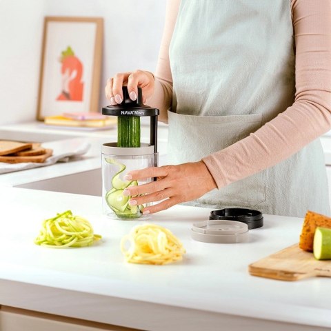 Szatkownica do Warzyw Owoców z Pojemnikiem Spiralna 3w1 NAVA 20 cm