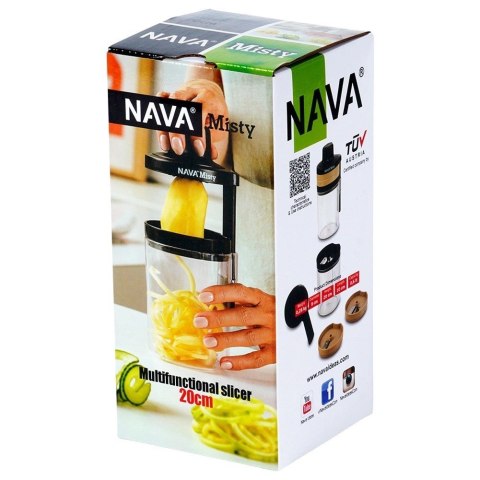 Szatkownica do Warzyw Owoców z Pojemnikiem Spiralna 3w1 NAVA 20 cm