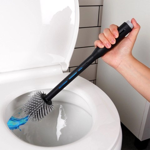 Szczotka do Toalety Silikonowa ze Stojakiem i Dozownikiem Płynu VILDE 40 cm