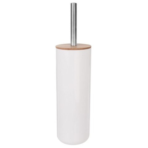 Szczotka do Toalety ze Stojakiem Pokrywką Bambusowa Biała ORION 37 x 9 cm