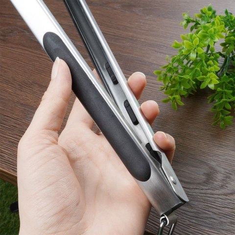 Szczypce Grillowe Stalowe Długie Antypoślizgowy Uchwyt 39 cm BBQ