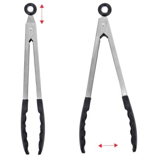 Szczypce Kuchenne Stalowe Silikonowe Uniwersalne z Blokadą ORION 27 cm