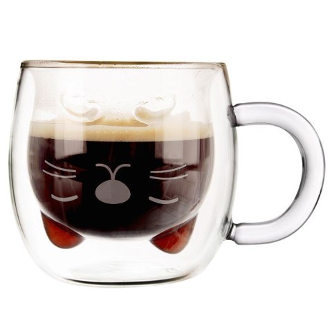 Szklanka Termiczna z Podwójną Ścianką do Kawy Kotek ORION 270 ml