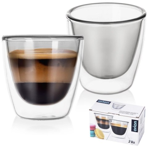 Szklanki Termiczne z Podwójną Ścianką do Kawy Espresso ORION 90 ml 2 szt.