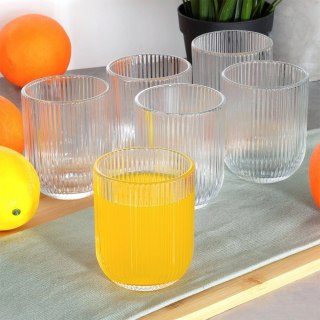 Szklanki Zestaw 6 szt. 250 ml VILDE Ryflowane Szkło do Zmywarki 7,5 x 7,5cm