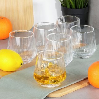 Szklanki Zestaw 6 szt. 350 ml VILDE Ryflowane Szkło do Whisky Zmywarka
