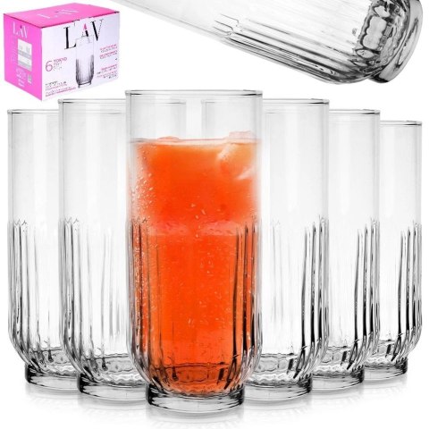 Szklanki do Napojów Soku Wody Wysokie 380 ml Zestaw 6 szt. ORION