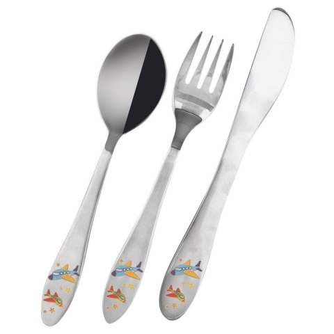 Sztućce dla Dzieci Stalowe Samolot 3 el.