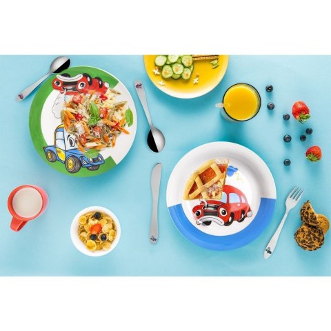 Sztućce dla Dzieci Stalowe Srebrne Zestaw Auto ORION 3 el.