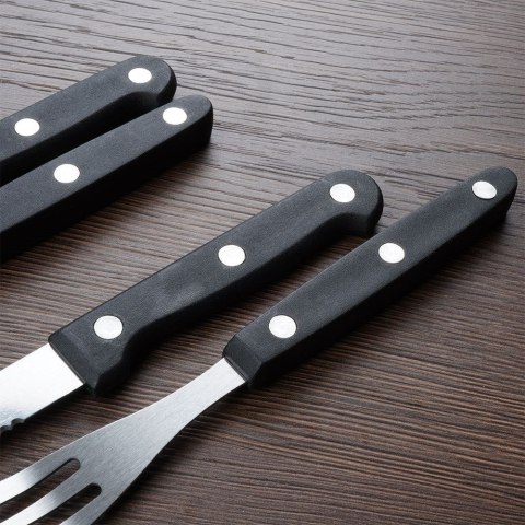Sztućce do Steków Burgerów Stalowe Zestaw 8 el. BBQ Ząbkowane Ostrze