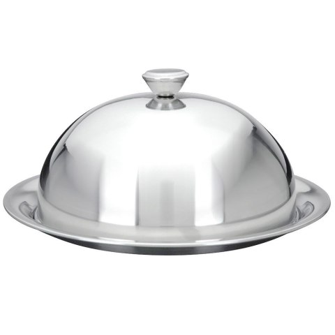 Taca do Serwowania Dań Przekąsek z Kloszem Stalowa HOUSEWARE 26 cm