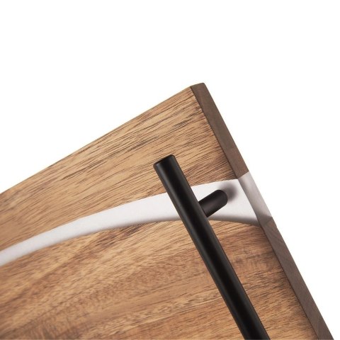 Taca do Serwowania Drewniana RIVER 42 x 20 cm ORION Żywica Uchwyty Metalowe