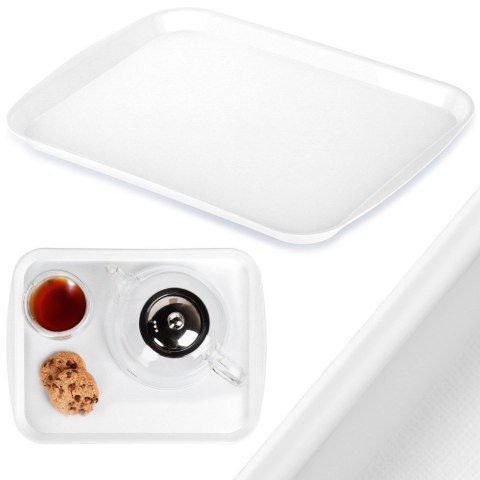 Taca do Serwowania Plastikowa Antypoślizgowa 35,5 x 27 cm ORION Biała