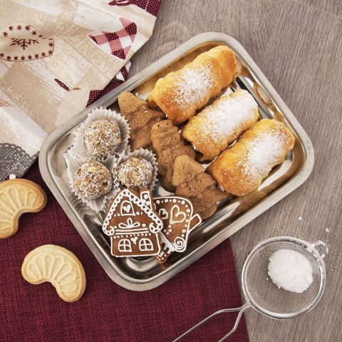 Taca do Serwowania Stalowa Prostokątna 21,5 x 16,5 cm ORION Polerowana