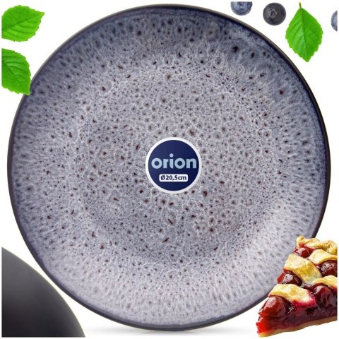 Talerz Deserowy Ceramiczny Fioletowy GLAZE 20,5 cm ORION Szkliwiony