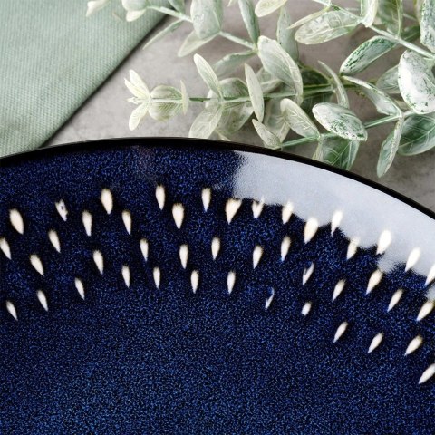 Talerz Deserowy Ceramiczny Granatowy 22 cm SIAKI COLLECTION Gres Łezka