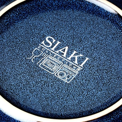 Talerz Deserowy Ceramiczny Granatowy 22 cm SIAKI COLLECTION Gres Łezka