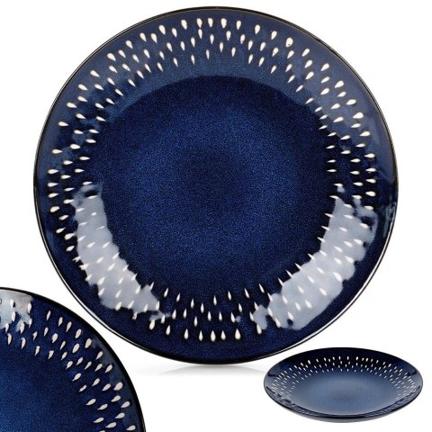 Talerz Deserowy Ceramiczny Granatowy 22 cm SIAKI COLLECTION Gres Łezka