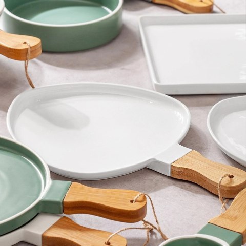 Talerz Taca do Serwowania Sałatek Przekąsek Porcelana NAVA 34,5 x 21 cm