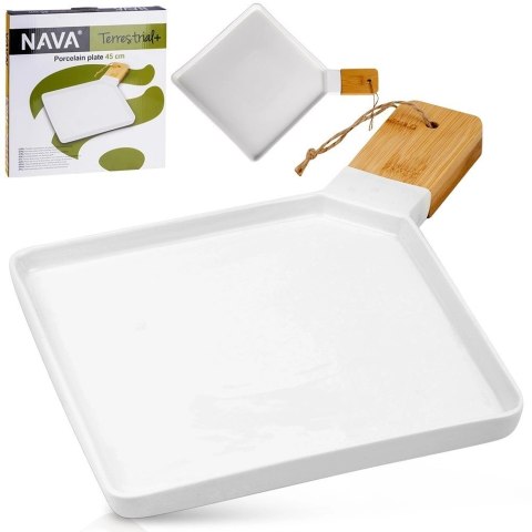 Talerz Taca do Serwowania Sałatek Przekąsek Porcelana NAVA 44,5x35 cm