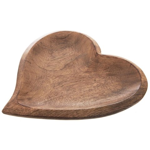 Talerz na Przekąski Drewno MANGO Serce 25 x 25 cm ORION Ręcznie Robiony