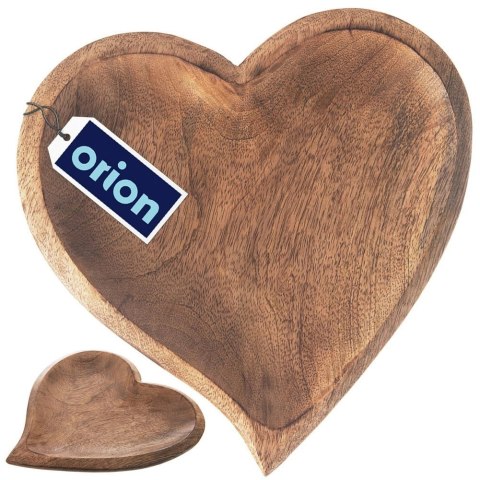 Talerz na Przekąski Drewno MANGO Serce 25 x 25 cm ORION Ręcznie Robiony