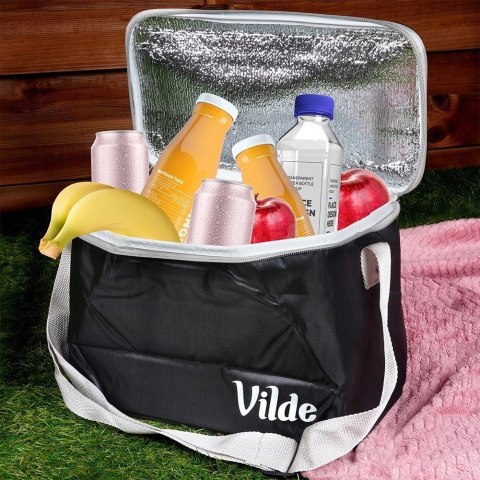 Torba Termiczna Czarna 10 L VILDE Plażowa Poliestrowa Regulowany Pasek