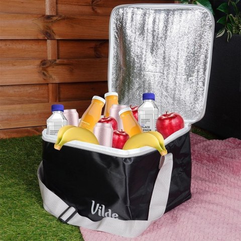 Torba Termiczna Czarna 18 L VILDE Plażowa Poliestrowa Regulowany Pasek