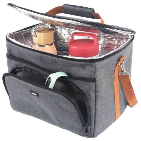 Torba Termiczna Szara 11 L ORION Regulowany Pasek do Żywności Napojów
