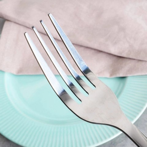 Widelec Stołowy Stalowy 20,5 cm NAVA Uchwyt Imitujący Drewno