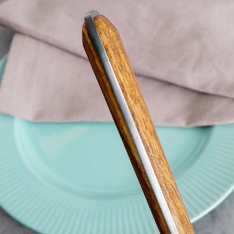 Widelec Stołowy Stalowy 20,5 cm NAVA Uchwyt Imitujący Drewno