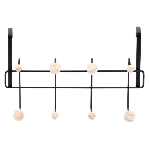 Wieszak na Drzwi Metalowy Czarny 37 cm VILDE 8 Gałek na Ubrania