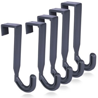 Wieszak na Drzwi Plastikowy Szary 5 szt. VILDE Haczyki Bezinwazyjny