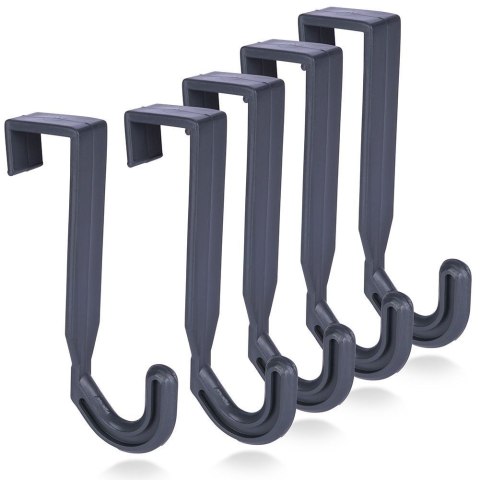 Wieszak na Drzwi Plastikowy Szary 5 szt. VILDE Haczyki Bezinwazyjny