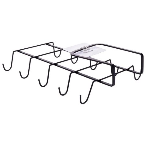 Wieszak na Kubki Metalowy Czarny VILDE Podszafkowy LOFT 29 x 18,5 cm