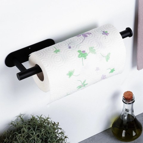 Wieszak na Ręcznik Papierowy VILDE Czarny Stal Nierdzewna 33,5 cm