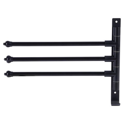 Wieszak na Ręczniki Aluminiowy Czarny Obrotowy Ścienny VILDE 30 x 3 x 23 cm