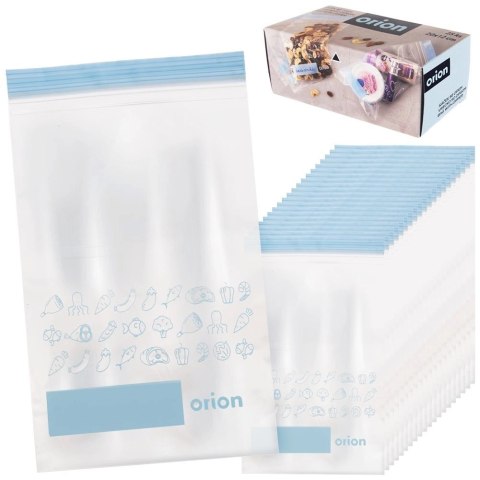 Woreczki Strunowe do Żywności 25 szt. ORION 20 x 12 cm z Miejscem na Opis