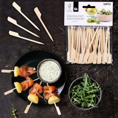 Wykałaczki do Przekąsek Bambusowe 50 szt. Drewniane EXCELLENT HOUSEWARE