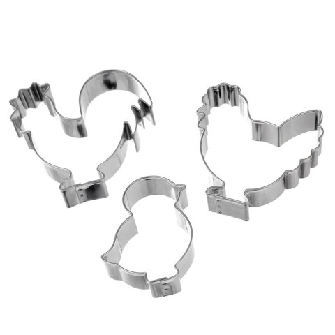 Wykrawacze do Ciastek 3 szt. ORION Kogut Kura Pisklę Stal Nierdzewna