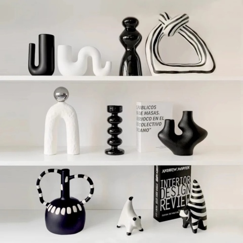 Livetai Wabi-Sabi Ceramiczna rzeźba abstrakcyjna, ręcznie wykonana nieregularna ozdoba dekoracyjna do nowoczesnego wystroju domu