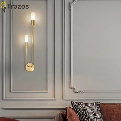 Nordycki luksusowy kinkiet salon nowoczesny minimalistyczny LED czarne złoto kreatywne tło telewizora