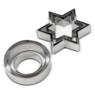 Wykrawacze do Ciastek 6 szt. NAVA MISTY Gwiazda Kółko Stal Nierdzewna