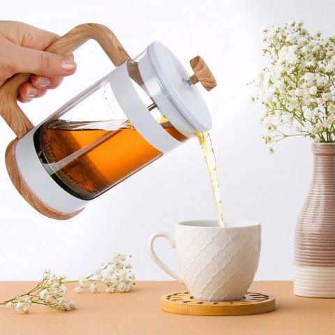 Zaparzacz Tłokowy 1 L ORION WHITELINE French Press Szkło Borokrzemowe