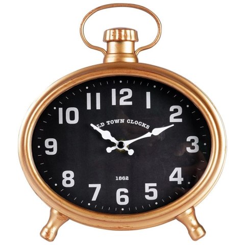 Zegar Ścienny 20,5 x 24 cm VILDE Budzik Vintage Postarzane Złoto