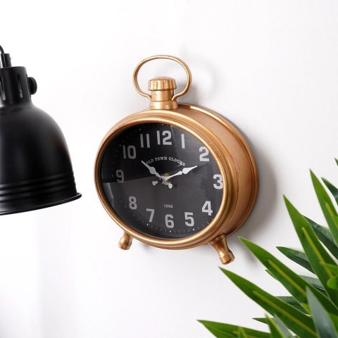 Zegar Ścienny 20,5 x 24 cm VILDE Budzik Vintage Postarzane Złoto